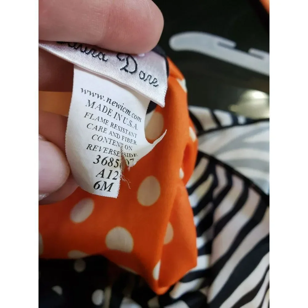 Laura Dare Orange Blue Dots Animal‎ Print Girls 6 Months Boutique One Piece